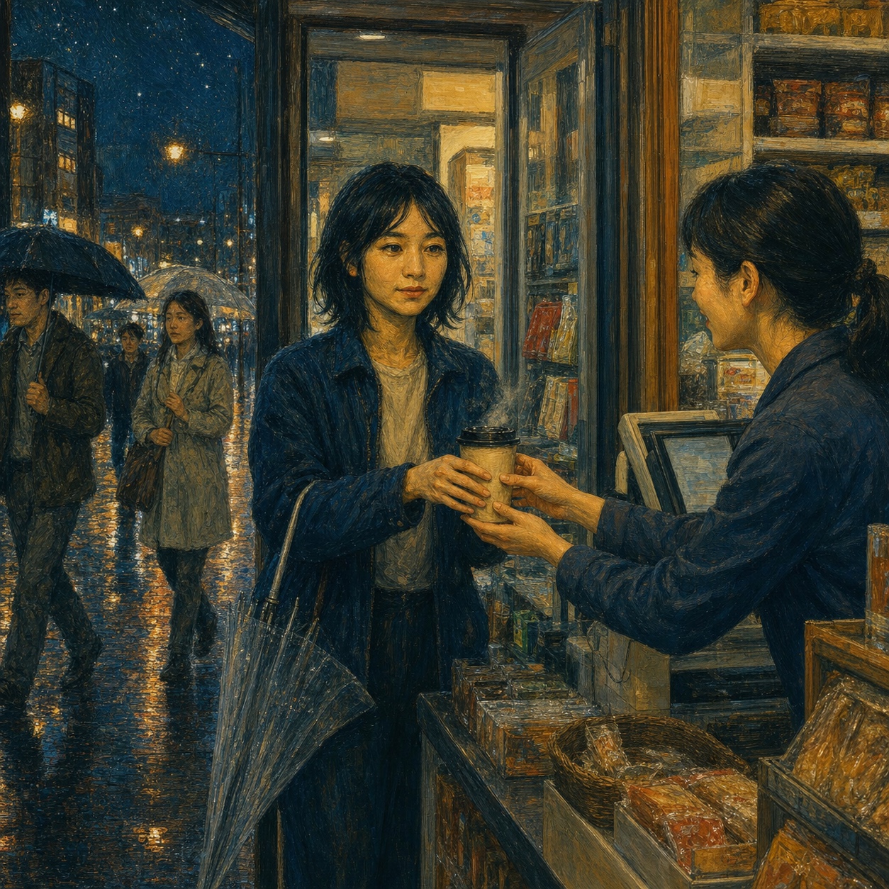 灯の中で — 駅のベンチ