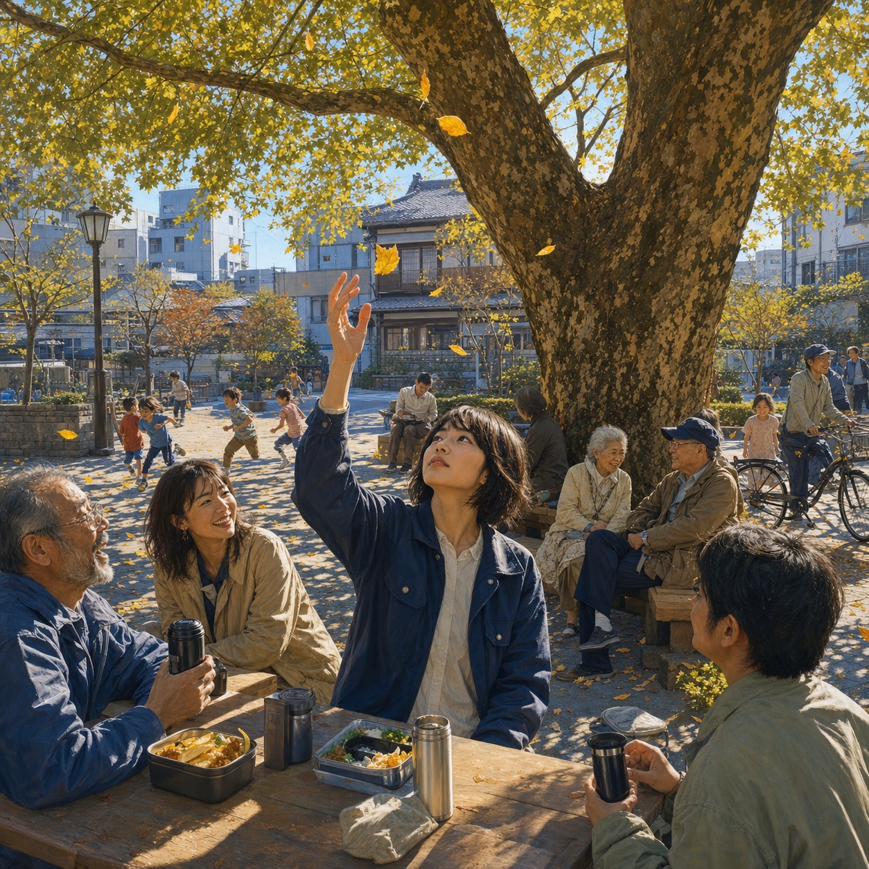 昼の呼吸 — 駅のベンチ