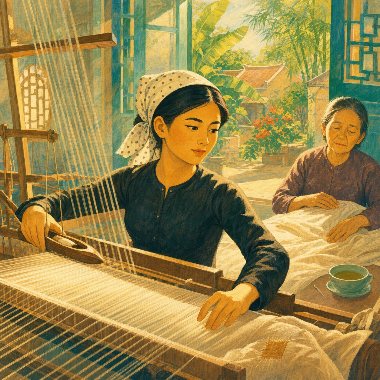Nam Định – Người thợ dệt lụa làng — Hơi Thở Cuối