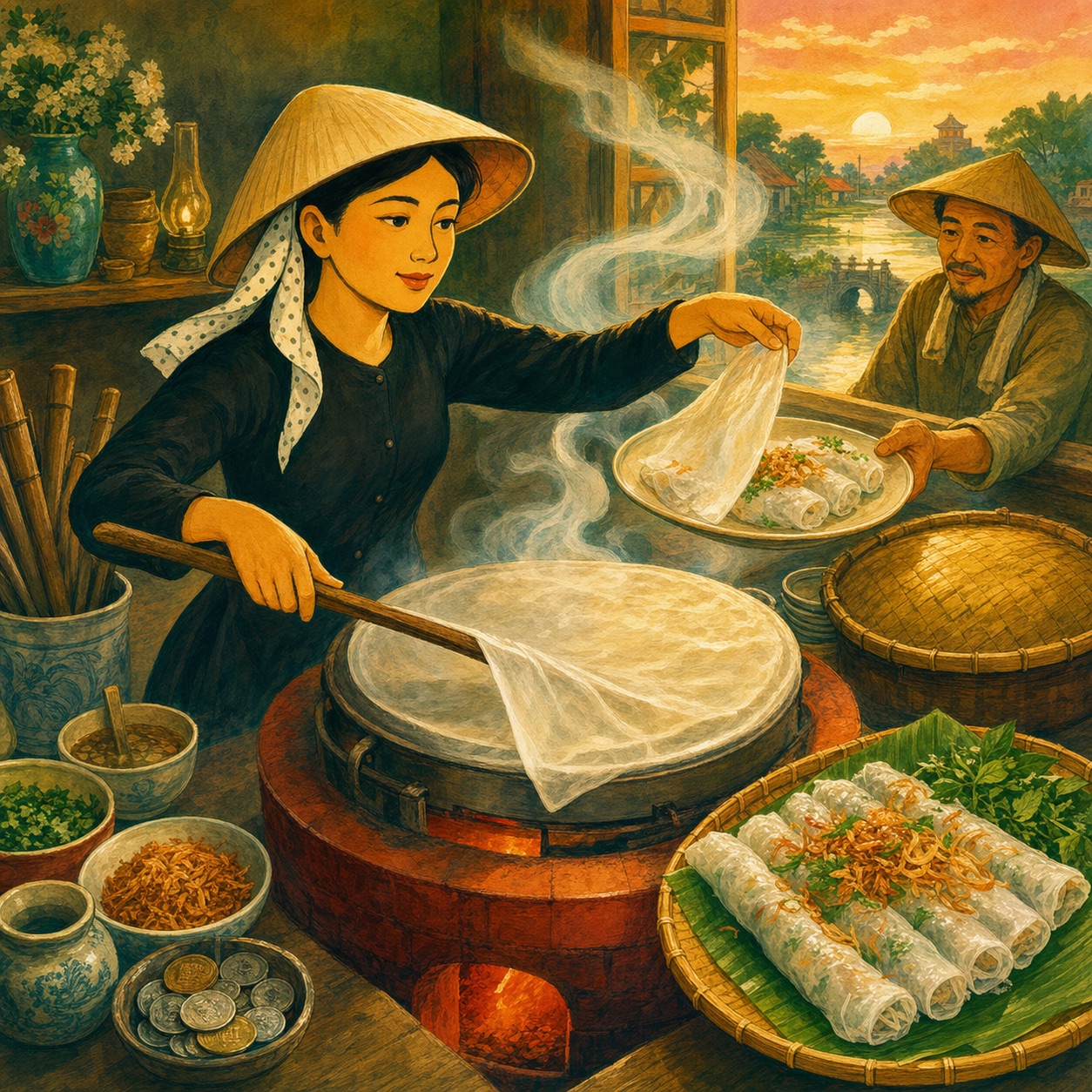 Hưng Yên – Người làm bánh cuốn làng — Hơi Thở Cuối