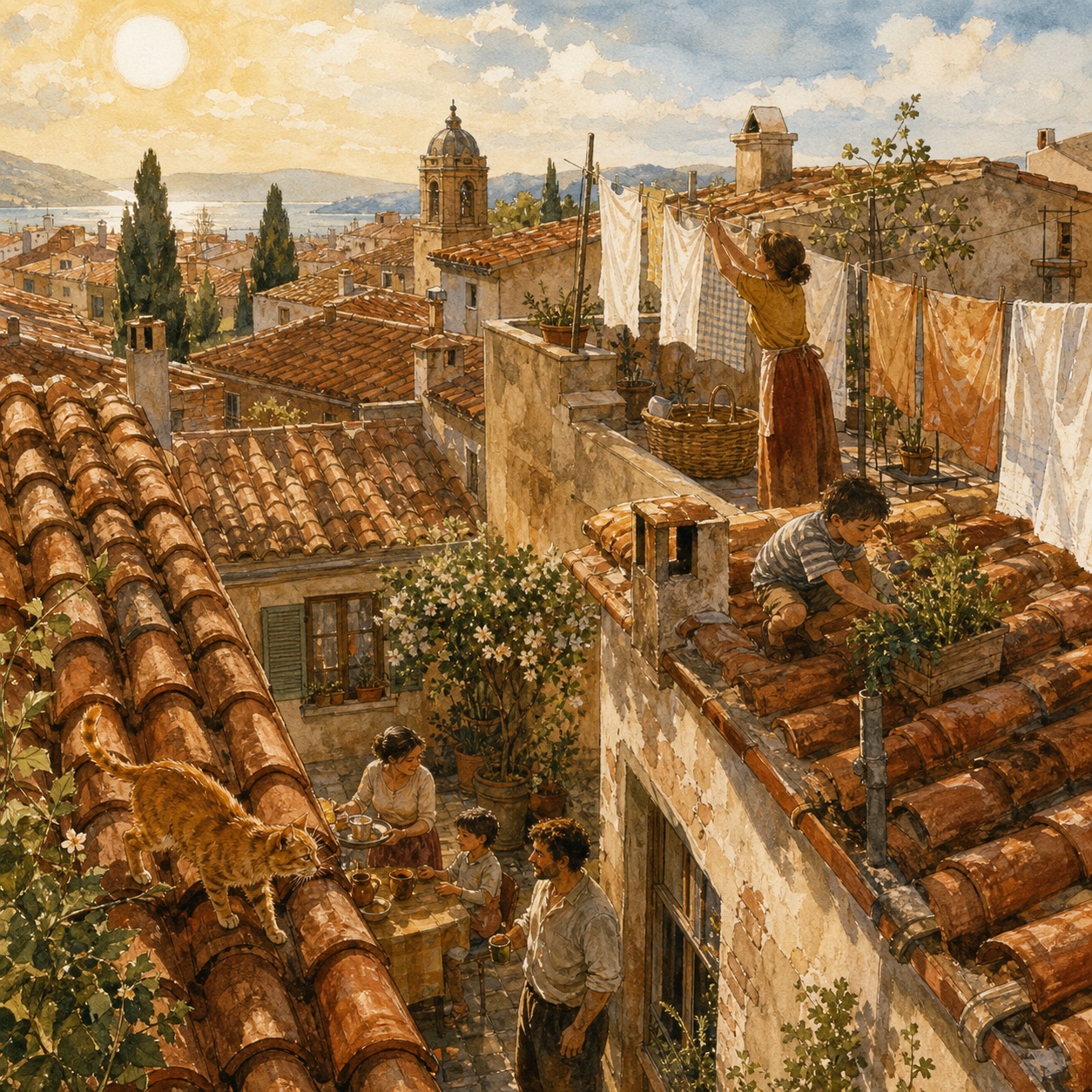 Sol Sobre Teulades — Llum Sobre Les Teules