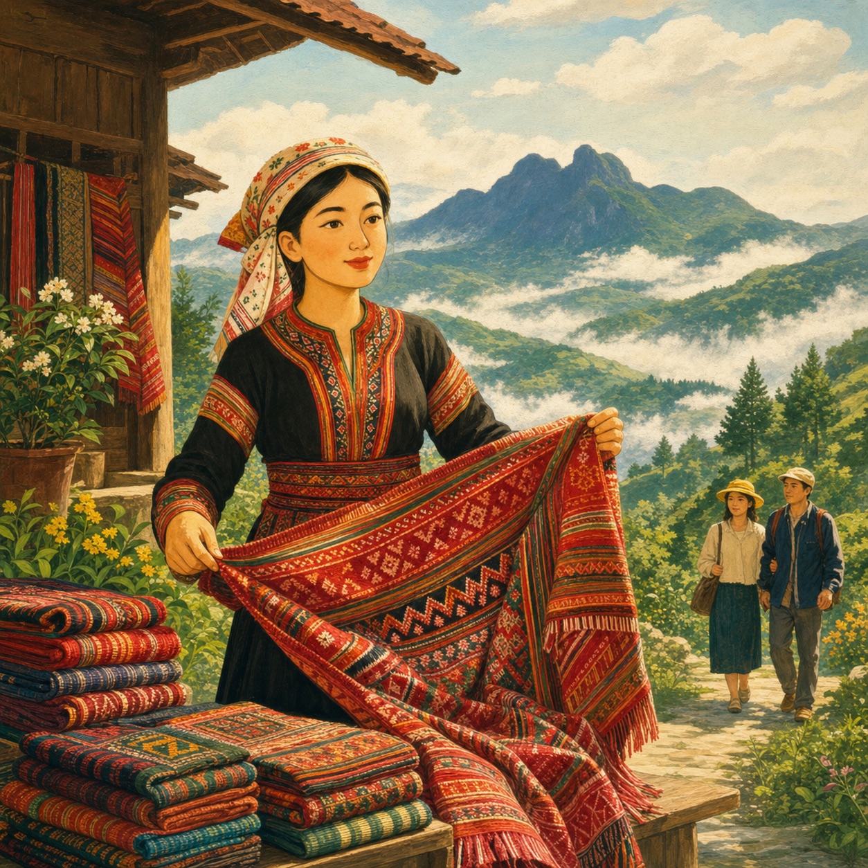 Lang Biang – Cô gái H’mong bán thổ cẩm — Người Trong Sương